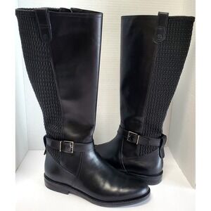 Cole Haan Boots Clover Stretch W24816 Black 7.5 B Leather/Texture Buckle Rubber
